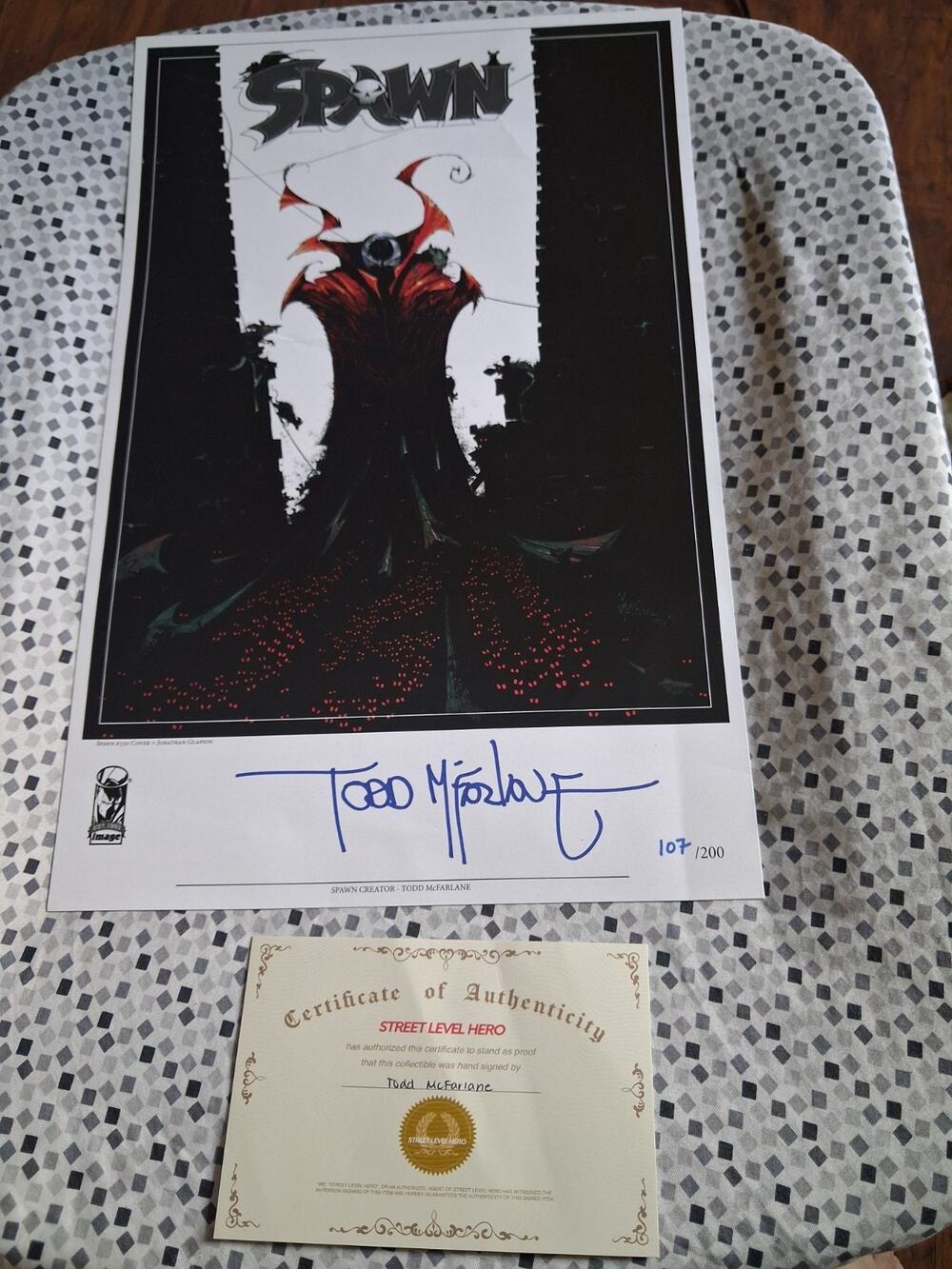 2024 SDCC EXCLUSIVE SPAWN #350 Poster Signed By McFarlane & J. Glapion.